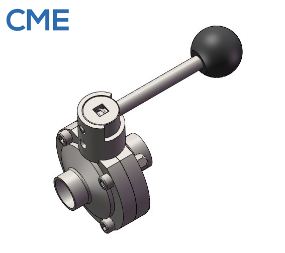 Weld Ends Butterfly Valve with Pull/ Infinite Handle (mm)